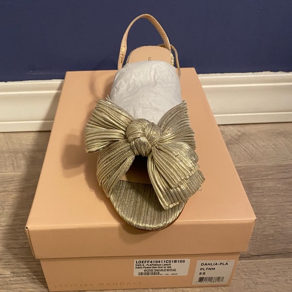 Loeffler Randall Dahlia Platinum Pleated Bow Heel - Picture 6 of 6